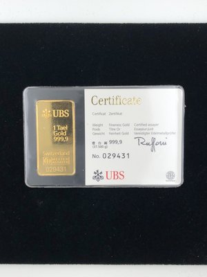 【GoldenCOSI】瑞士銀行 黃金UBS 煥彩條塊 1台兩
