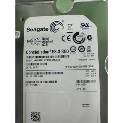 SEAGATE ST4000NM0043 4000G SAS硬碟 4TB 4T【興威】