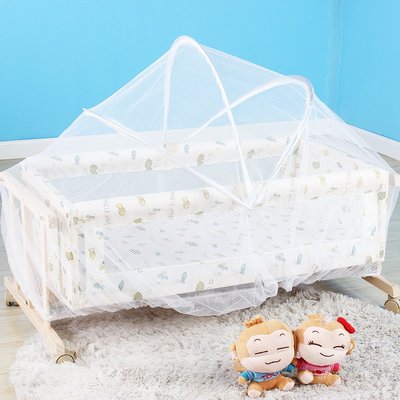 嬰兒床搖床嬰兒床實木環保搖籃床新生兒搖床bb床寶寶床帶蚊帳