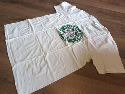 白色短袖T恤 kuso 惡搞星巴克 沖繩風獅爺 shisa XL 胸57長75cm 全新正品公司貨