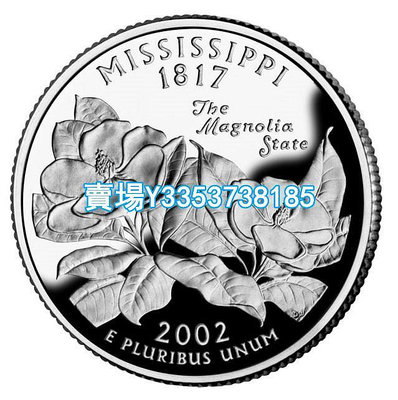 全新美國25分硬幣 50州紀念幣 2002年D版密西西比州 24.3mm 紙幣 錢幣 紀念幣【古幣之緣】1659