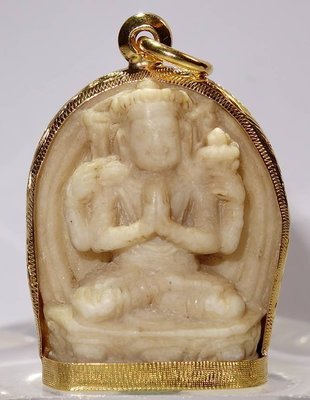 W菩多佛教文物N-16-17世紀西藏白石四臂觀音