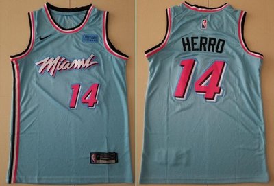 泰勒·赫洛 （Tyler Herro）NBA邁阿密熱火隊 城市版 藍色 球衣 14號
