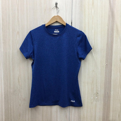 FILA正品-圓領短袖T恤-藍色-M號