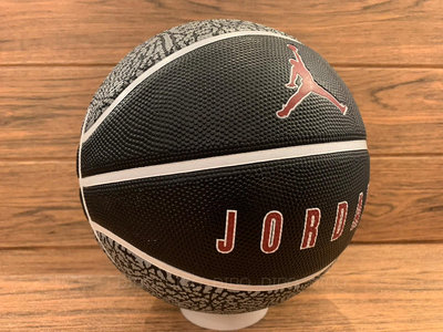 DIBO~AIR JORDAN 籃球 7號球 室外 橡膠材質 好手感-黑色 爆裂紋