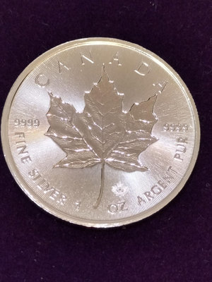 2018 加拿大楓葉銀幣雙凹版 1 英兩 (BU)銀幣 (現貨)