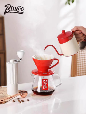 Bincoo咖啡手沖分享壺套裝濾杯玻璃滴漏壺家用小型手磨咖啡機器具~小滿良造館