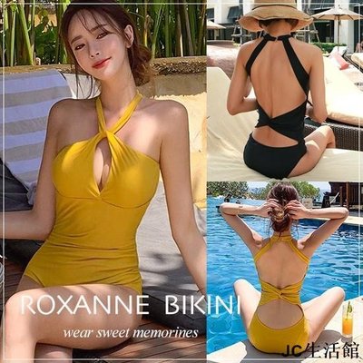 臺灣出貨+預購連身泳衣 Roxanne Bikini 性感扭結無鋼圈連身泳裝 比基尼-雙喜生活館