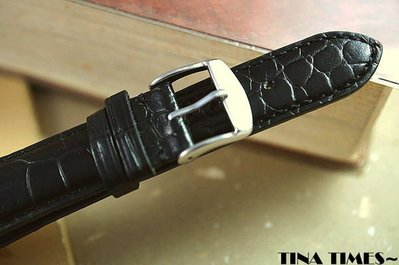 TINA TIMES~品味法蘭西-法國原裝ZRC短吻鱷方紋牛皮腰身錶帶_大跨級距的美麗腰身  22mm 20mm