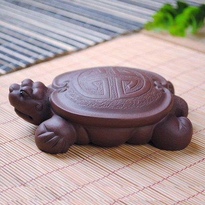 茶藝師 精品紫砂茶寵宜興正品龜龍福壽玩寵烏龜茶玩名家雕塑龜托壺托蓋托
