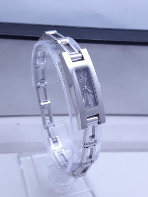 【Jessica潔西卡小舖】時尚精品古馳 GUCCI 3900L細長方形灰面盤石英女錶