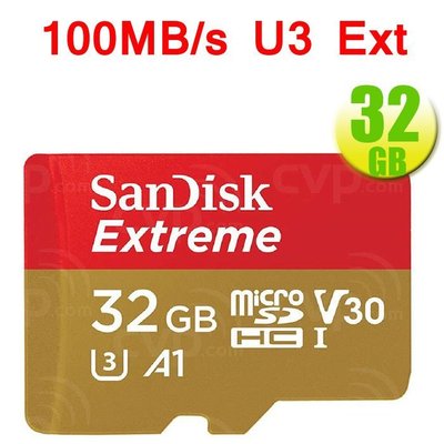 SanDisk 32GB 32G microSDHC【100MB/s Extreme】microSD 4K U3 SD