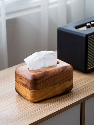 南美胡桃木木制紙巾盒家用客廳木質抽紙盒日式創意長方形餐巾紙盒~纸盒