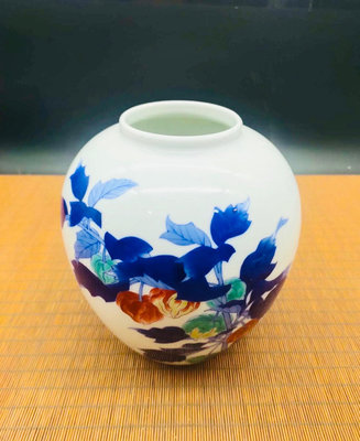 日本回流 香蘭社 手繪底款花瓶