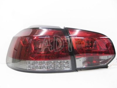 ~~ADT.車燈.車材~~VW GOLF 6 R20 09 10 11 紅黑晶鑽LED尾燈組 方向燈行車燈煞車燈都是LED