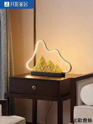 新中式臺燈臥室床頭燈簡約現代設計師創意書房裝飾臺燈