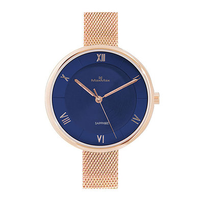 ∥ 國王時計 ∥ MAX MAX MAS7032-R3 玫瑰金藍面時尚腕錶