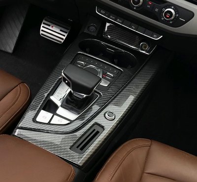 《HelloMiss》奧迪 Audi A4 A5 B9 專用 排檔飾板 兩片式 碳纖維紋路 水轉印 卡夢 改裝