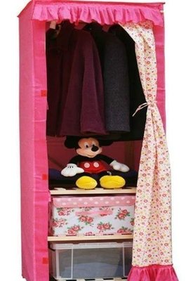 INPHIC-仿棉布簡易布衣櫃 衣櫥 松木衣櫃 漂亮可愛小衣櫃