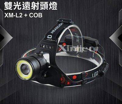 信捷【B07套】CREE XM-L2 強光頭燈 旋轉變焦COB LED頭燈 雙光源 工作燈露營燈Q5 T6 U2