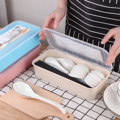 家用筷子盒瀝水托架防塵帶蓋廚房餐具收納盒勺叉筷籠多層分格筷筒~特價