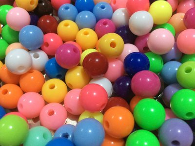 兒童串珠 創意DIY 渾圓飽滿 彩色 壓克力 鮮豔色 糖果色  圓珠 混款 10mm 100顆