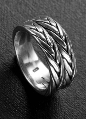 【創銀坊】民族風 繩編 925純銀 戒指 編織 日本 手工 設計 印第安 Tiffany 波希米亞 戒子(R-1103)