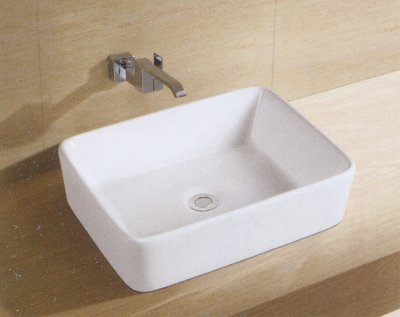 FUO 衛浴: 48x37公分 長方型 薄邊陶瓷盆 現貨 345