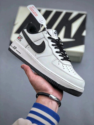 【海外代購】耐克 Nike AF1 Air Force 1'0 Low 米黑鱷魚皮