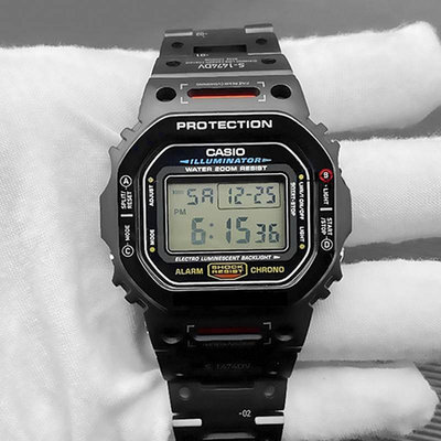 天極TJ百貨酷炫金屬錶帶錶殼套裝 適用卡西歐手錶男生 Casio g shock DW5600 5610 男表表帶