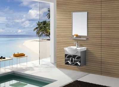 FUO衛浴: 50公分 時尚 可收納 不鏽鋼浴櫃組(含鏡子,龍頭整組) (3458-50)