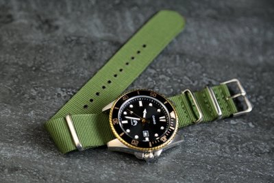 22mm綠色 Nylon Watch Strap 尼龍;NATO zulu G10四環時尚軍