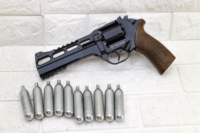 [01] Chiappa Rhino 60DS 左輪 手槍 CO2槍 黑 + CO2小鋼瓶 ( 左輪槍轉輪玩具槍BB槍