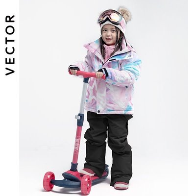 現貨熱銷-VECTOR兒童滑雪服套裝中大童男女戶外防水保暖滑雪褲雪鄉旅游裝備-特價