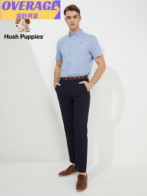 Hush Puppies暇步士男裝夏季簡約商務休閑翻領短袖襯衫|PB-【超齡男裝】