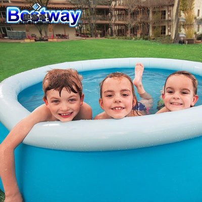 限時免運-Bestway充氣頂圈水池兒童戲水池可移動室外充氣水池溫泉家庭游樂-趣多多