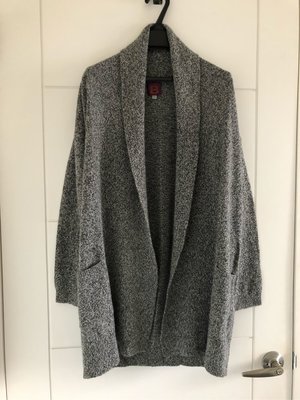 法國BENSIMON 黑灰色毛衣長罩衫 全新