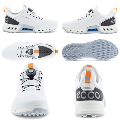 伊麗莎白~新款 ECCO BIOM GOLF PRO 高爾夫球鞋 健步鞋C4 GOLF男鞋 皮革 休閒鞋 BOA款 透氣舒適 軟底