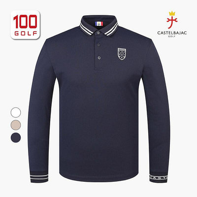 Castelbajac（C牌）高爾夫男裝長袖T恤秋季時尚翻領運動Polo衫