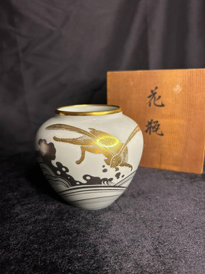 大倉陶園Okura 限量款金標art系列小花瓶小花器