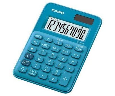 【威哥本舖】Casio台灣原廠公司貨 MS-7UC-BU 迷你桌上型10位元計算機 商用計算機 稅金計算 時間計算
