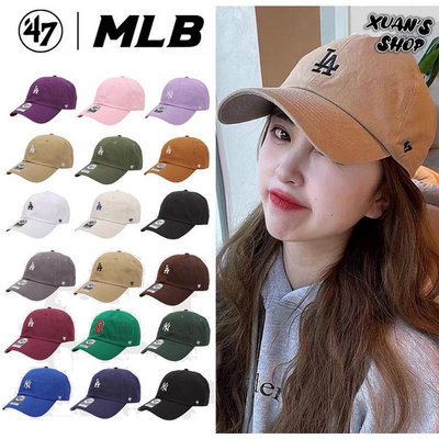 韓國&amp;47 brand 聯名 棒球帽 小NY 小LA 鴨舌帽 復古 軟頂洋基帽 刺綉logo老帽