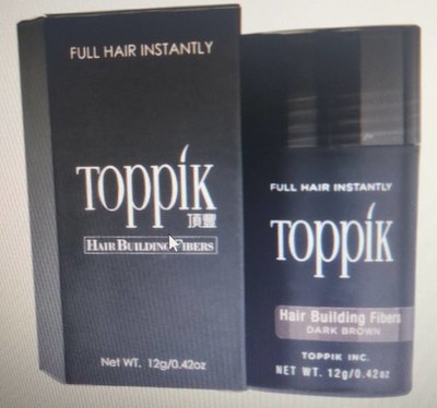 頂豐 Toppik 增髮纖維-12g 單罐裝 男女都適用 (1個月用量) 可另外加購專屬噴頭+髮梳組($888)