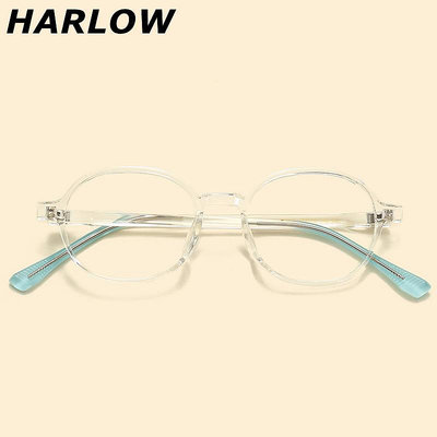 高度眼鏡框男女小尺寸小臉專用橢圓形TR90黑色眼鏡架厚邊小框