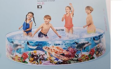 INTEX 58472原廠兒童海底世界硬膠水池244*46cm夏天玩水 幼兒戲水池 送修補貼 免充氣