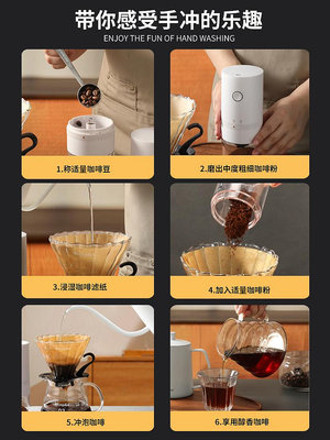 咖啡機手沖咖啡壺套裝手磨咖啡機手搖磨豆研磨機手沖壺v60濾杯過濾器具