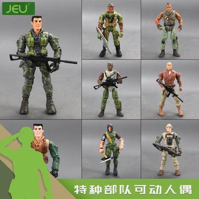 特價!JEU 3.75寸兵人模型特種士兵太空員10cm關節可動人偶兒童軍事玩具