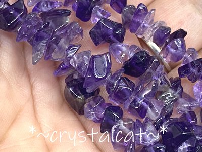 天然紫水晶碎石手創飾品配件，平均6-9mm一包20顆