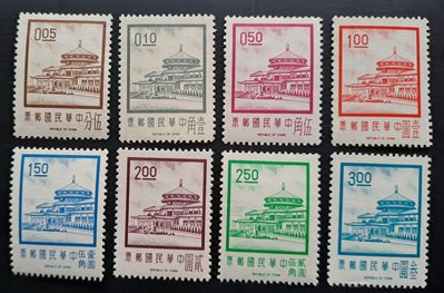 台灣郵票（231）中山樓（二）郵票民國60年2月22日發行有膠（一組8枚）特價