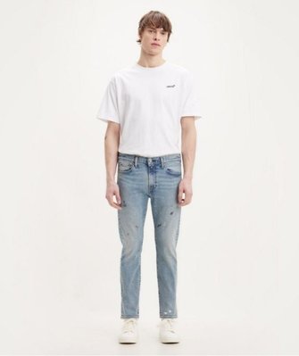 【高價鹿皮標W32現貨】美國LEVI S Skinny 510 Tarp 淺藍水洗 手工潑漆 貼身窄版 小直筒牛仔褲